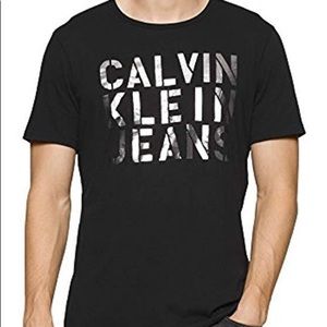 CK men’s logo tee SILVER logo new